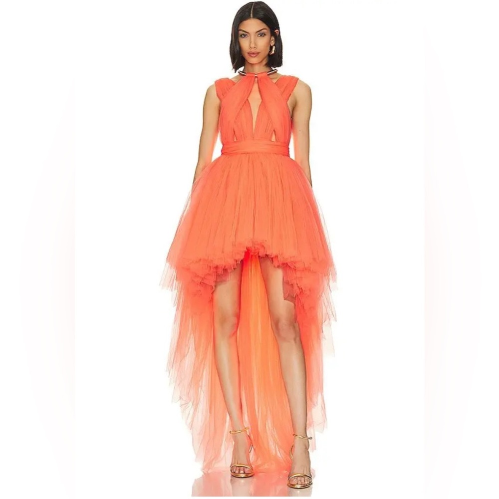 Taraji High Low Gown in Coral